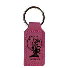 Load image into Gallery viewer, Keychain - Rectangle - Nemesis Goddess of Revenge - Leather