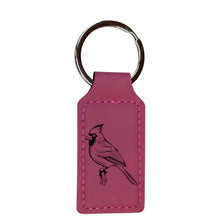 Load image into Gallery viewer, Keychain - Rectangle - Cardinal - Leather