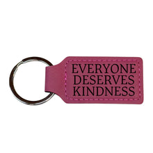 Load image into Gallery viewer, Keychain - Rectangle -  Everyone Deserves Kindness - Leather