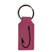Load image into Gallery viewer, Keychain - Rectangle - Fish Hook - Leather