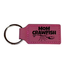 Load image into Gallery viewer, Keychain - Rectangle - Mom Crawfish - Leather