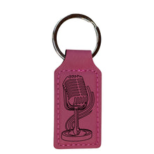 Load image into Gallery viewer, Keychain - Rectangle - Microphone - Leather