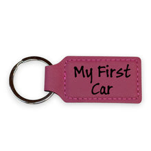 Load image into Gallery viewer, Keychain - Rectangle - My first car - Leather