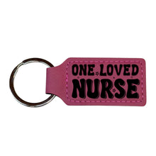 Load image into Gallery viewer, Keychain - Rectangle - One Loved Nurse - Leather