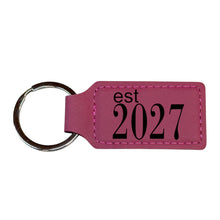 Load image into Gallery viewer, Keychain - Rectangle -  Est 2027 - Leather