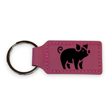 Load image into Gallery viewer, Keychain - Rectangle - Piglet - Leather
