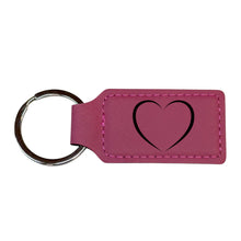 Load image into Gallery viewer, Keychain - Rectangle - Heart - Leather