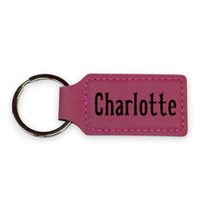 Load image into Gallery viewer, Keychain - Rectangle - Charlotte - Leather