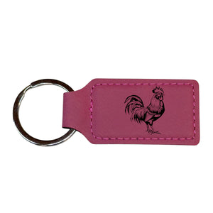 Keychain - Rectangle - Chicken - Leather