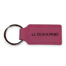 Load image into Gallery viewer, Keychain - Rectangle - A.I. Tech Support - Leather