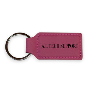 Keychain - Rectangle - A.I. Tech Support - Leather
