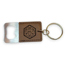 Load image into Gallery viewer, Keychain - Bottle Opener - D20 - Leather