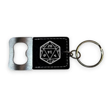 Load image into Gallery viewer, Keychain - Bottle Opener - D20 - Leather