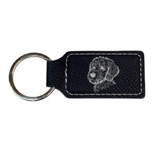 Load image into Gallery viewer, Keychain - Rectangle - Golden Doodle - Leather