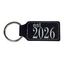 Load image into Gallery viewer, Keychain - Rectangle -  Est 2026 - Leather