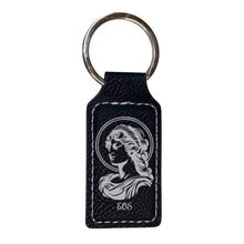 Load image into Gallery viewer, Keychain - Rectangle - Eos Goddess of Dawn - Leather