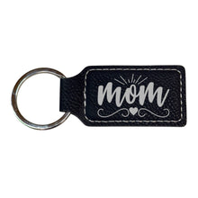 Load image into Gallery viewer, Keychain - Rectangle - Mom - Leather