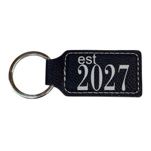 Load image into Gallery viewer, Keychain - Rectangle -  Est 2027 - Leather