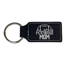 Load image into Gallery viewer, Keychain - Rectangle - Football Mom - Leather