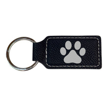 Load image into Gallery viewer, Keychain - Rectangle - Dog Paw - Leather
