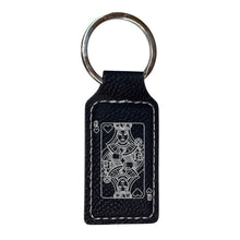 Load image into Gallery viewer, Keychain - Rectangle - Queen of Hearts - Leather