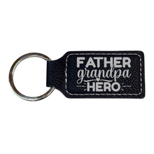 Load image into Gallery viewer, Keychain - Rectangle -  Father Grandpa Hero - Leather