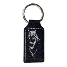 Load image into Gallery viewer, Keychain - Rectangle - My Horse - Leather
