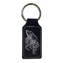 Load image into Gallery viewer, Keychain - Rectangle - Dealer of Death Grim Reaper - Leather