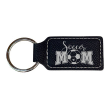 Load image into Gallery viewer, Keychain - Rectangle - Soccer Mom - Leather