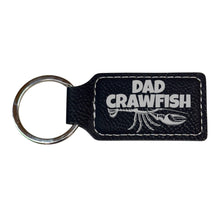 Load image into Gallery viewer, Keychain - Rectangle - Dad Crawfish - Leather