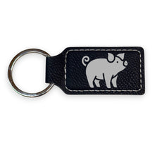 Load image into Gallery viewer, Keychain - Rectangle - Piglet - Leather
