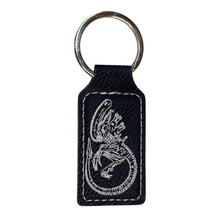 Load image into Gallery viewer, Keychain - Rectangle - Alien Fossil - Leather