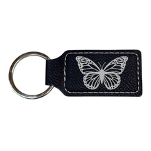 Load image into Gallery viewer, Keychain - Rectangle - Butterfly - Leather