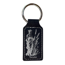 Load image into Gallery viewer, Keychain - Rectangle - Demeter Goddess of Agriculture - Leather