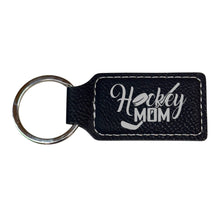 Load image into Gallery viewer, Keychain - Rectangle - Hockey Mom - Leather