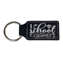 Load image into Gallery viewer, Keychain - Rectangle - School Nurse - Leather