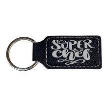 Load image into Gallery viewer, Keychain - Rectangle - Super Chef - Leather