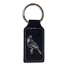 Load image into Gallery viewer, Keychain - Rectangle - Cardinal - Leather