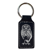 Load image into Gallery viewer, Keychain - Rectangle - Burrowing Owl - Leather