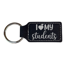 Load image into Gallery viewer, Keychain - Rectangle - I love my students - Leather