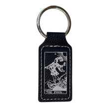 Load image into Gallery viewer, Keychain - Rectangle - The Fool Tarot Card - Leather