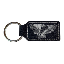 Load image into Gallery viewer, Keychain - Rectangle - Eagle Flag - Leather