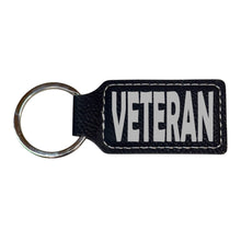 Load image into Gallery viewer, Keychain - Rectangle - Veteran - Leather