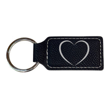Load image into Gallery viewer, Keychain - Rectangle - Heart - Leather