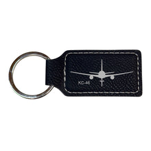 Load image into Gallery viewer, Keychain - Rectangle - KC-47 Plane - Leather 3" x 1 3/4"