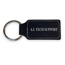 Load image into Gallery viewer, Keychain - Rectangle - A.I. Tech Support - Leather