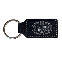 Load image into Gallery viewer, Keychain - Rectangle - Farm Fresh Chicken - Leather