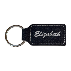 Keychain - Rectangle - PERSONALIZED - Leather