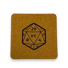 Load image into Gallery viewer, Coaster - D20 - SET OF 2 - Leather or Stitched Cork