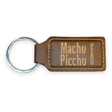 Load image into Gallery viewer, Keychain - Rectangle - Machu Picchu - Leather